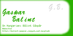 gaspar balint business card