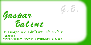 gaspar balint business card
